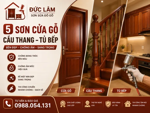 Sơn Cửa Gỗ – Cầu Thang – Tủ Bếp